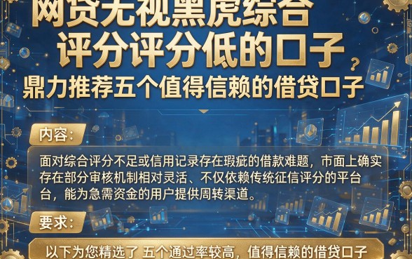 网贷无视黑虎综合评分低的口子,鼎力推荐五个值得信赖的借贷口子