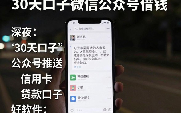 30天口子微信公众号借钱,归纳五个信用卡贷款口子好软件