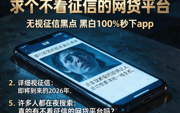 求个不看征信的网贷平台,详细阐述5个无视征信黑白100%秒下app