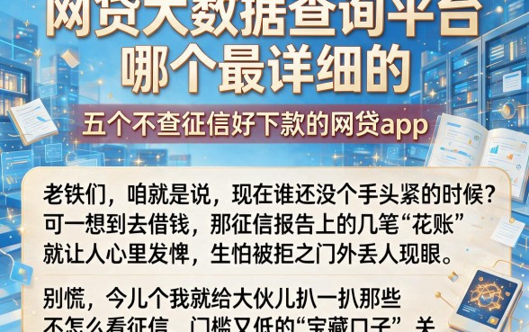 网贷大数据查询平台哪个最详细的，梳理五个不查征信好下款的网贷app