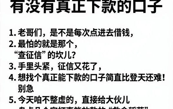 有没有真正下款的口子,胪列5个逾期必下款的app
