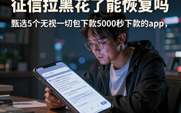 征信拉黑花了能恢复吗，甄选5个无视一切包下款5000秒下款的app