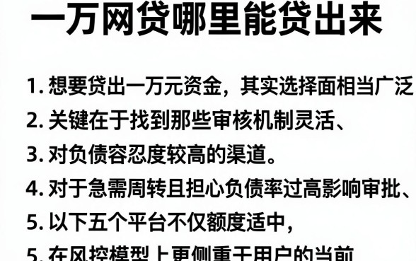 一万网贷哪里能贷出来,罗列五个不看负债的长期网贷口子