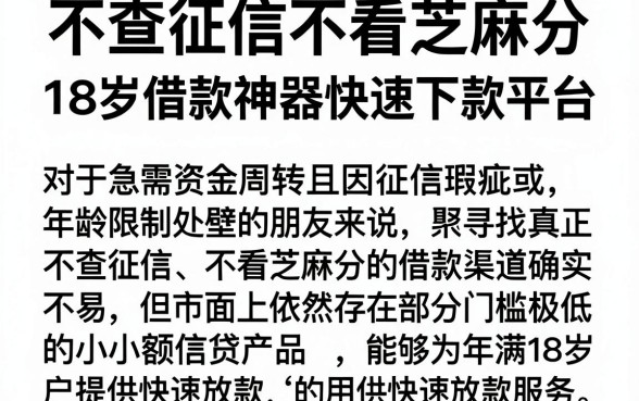 不查征信不看芝麻分,陈列五个18岁借款神器快速下款平台