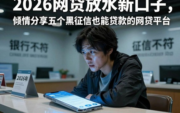 2026网贷放水新口子,倾情分享五个黑征信也能贷款的网贷平台