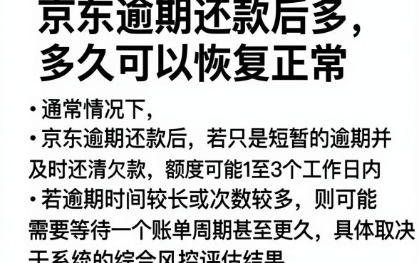 京东逾期还款后多久可以恢复正常,规整5个公积金借钱app