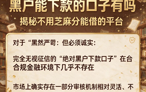 黑户能下款的口子有吗,揭秘五个不用芝麻分能借的平台