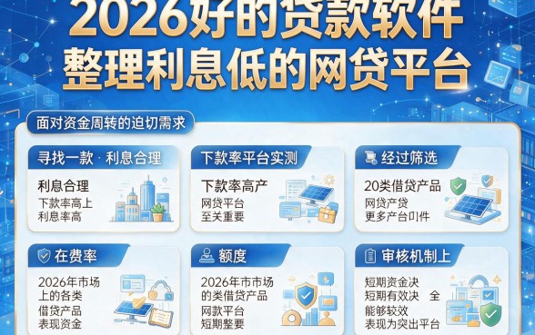 2026好的贷款软件,整理五个利息低的网贷平台