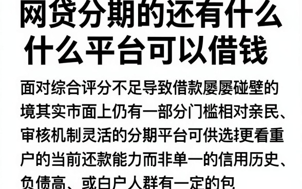 网贷分期的还有什么平台可以借钱,甄选五个综合评分不足也能下款的网贷