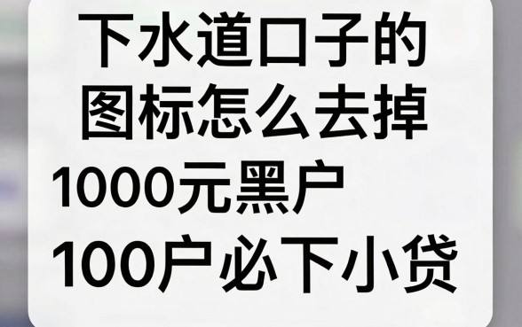 下水道口子的图标怎么去掉，筛选五个1000元黑户必下小贷