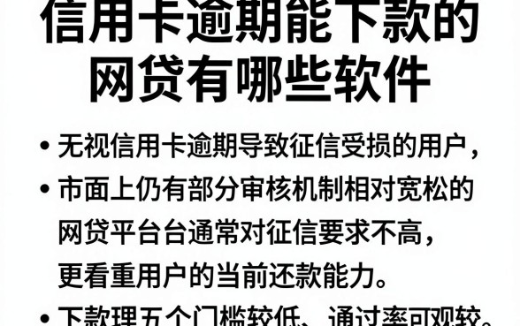 信用卡逾期能下款的网贷有哪些软件,理出五个无视花黑烂户能下款的网贷