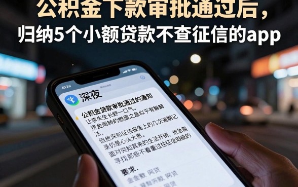 公积金下款审批通过后,归纳5个小额贷款不查征信的app
