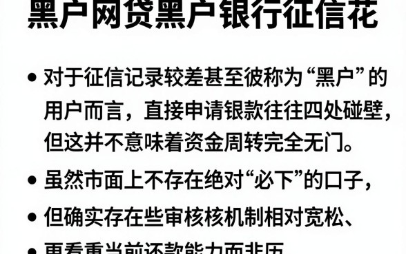 黑户网贷黑户银行征信花,汇总五个无视黑白的网贷软件