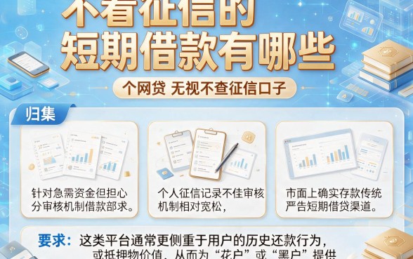 不看征信的短期借款有哪些，归集五个网贷无视不查征信口子