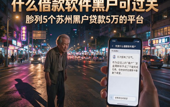 什么借款软件黑户可过关,胪列5个苏州黑户贷款5万的平台