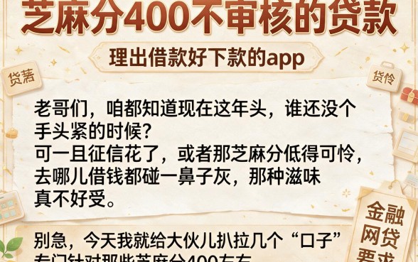 芝麻分400不审核的贷款，理出5个借款好下款的app