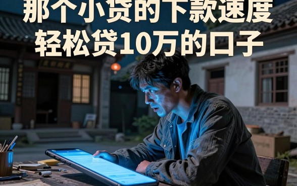 那个小贷的下款速度,精选五个轻松贷10万的口子