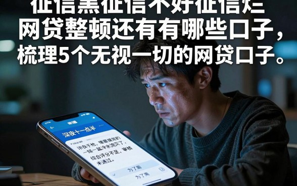 征信黑征信不好征信烂网贷整顿还有哪些口子,梳理5个无视一切的网贷口子