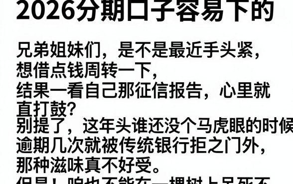 2026分期口子容易下的,整理5个有逾期借款容易通过的软件