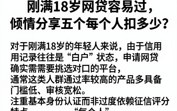 刚满18岁网贷容易过,倾情分享五个每个人扣多少?