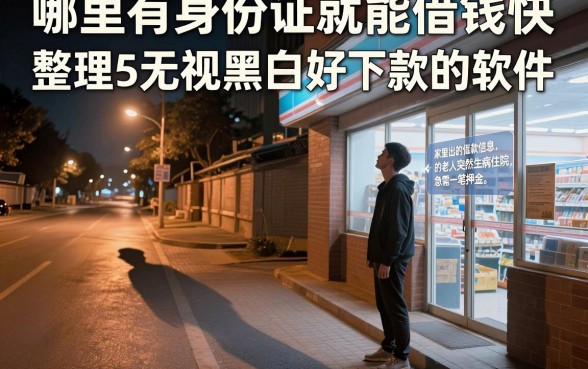 哪里有身份证就能借钱快，整理5个无视黑白好下款的软件