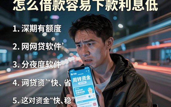 怎么借款容易下款利息低,陈列5个分期有额度的网贷软件