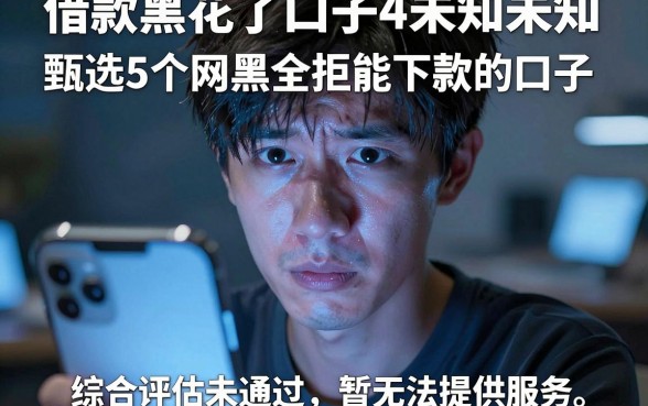借款黑花了口子4未知未知,甄选5个网黑全拒能下款的口子