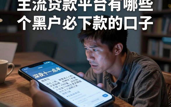 主流贷款平台有哪些,概括五个黑户必下款的口子
