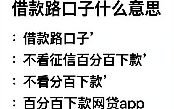 借款路口子什么意思，枚举5个不看征信无视黑白百分百下款网贷app