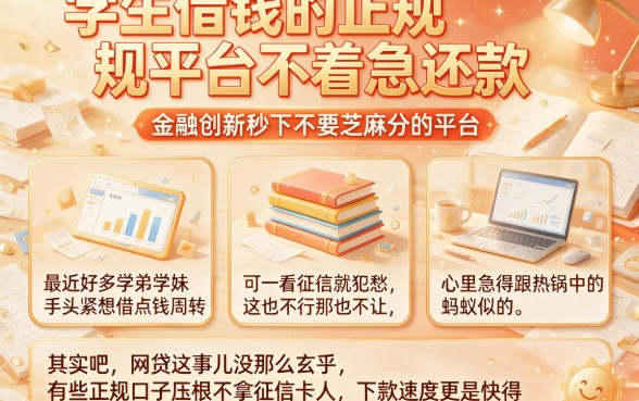 学生借钱的正规平台不着急还款,整合五个金融创新秒下不要芝麻分的平台