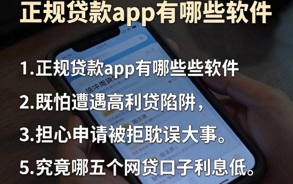 正规贷款app有哪些软件，条列五个利息低的网贷口子