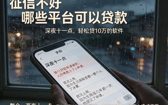 征信不好哪些平台可以贷款,整合五个轻松贷10万的软件