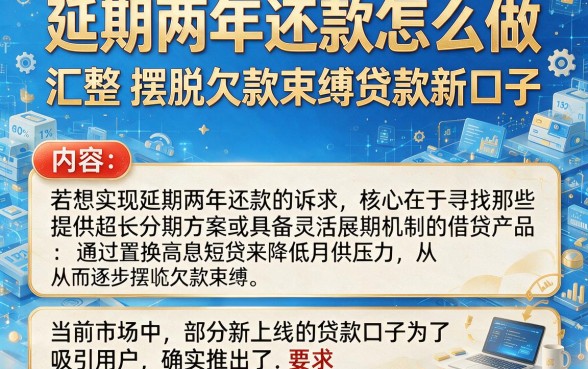 延期两年还款怎么做，汇整五个摆脱欠款束缚贷款新口子