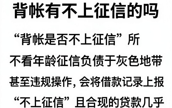 背帐有不上征信的吗,遴选五个不看年龄征信负债的口子