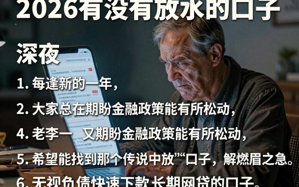 2026有没有放水的口子,罗列五个无视负债快速下款长期网贷的口子