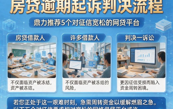 房贷逾期起诉判决流程,鼎力推荐5个对征信宽松的网贷平台