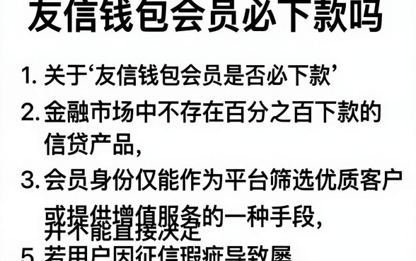 友信钱包会员必下款吗，条列五个黑户能下款的软件