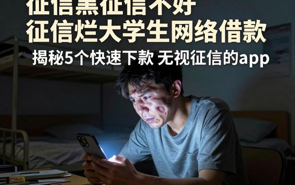 征信黑征信不好征信烂大学生网络借款，揭秘5个快速下款无视征信的app