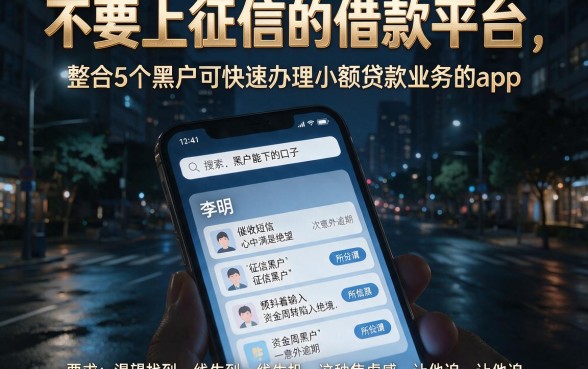 不要上征信的借款平台,整合5个黑户可快速办理小额贷款业务的app