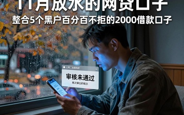 11月放水的网贷口子,整合5个黑户百分百不拒的2000借款口子