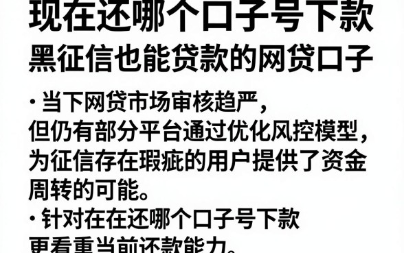 现在还哪个口子号下款,概括5个黑征信也能贷款的网贷口子