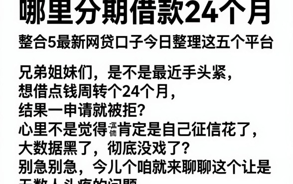 哪里分期借款24个月，整合5个最新网贷口子今日整理这五个平台