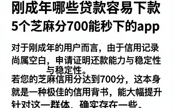 刚成年哪些贷款容易下款,深入剖析5个芝麻分700能秒下的app