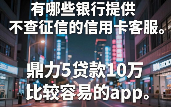 有哪些银行提供不查征信的信用卡客服,鼎力推荐5个贷款10万比较容易的app