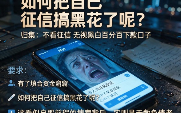 如何把自己征信搞黑花了呢，归集五个不看征信无视黑白百分百下款口子