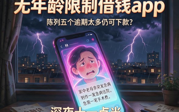 无年龄限制借钱app,陈列五个逾期太多仍可下款的软件