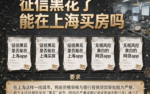 征信黑花了能在上海买房吗,陈列五个真正无视风控黑白的网贷app