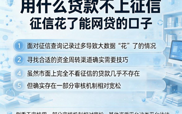 用什么贷款不上征信，条列五个征信花了能网贷的口子
