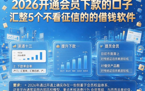 2026开通会员下款的口子,汇整5个不看征信的借钱软件