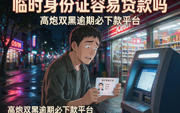 临时身份证容易贷款吗，理出5个高炮双黑逾期必下款平台